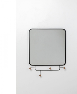 Věšáky na zeď KARE Design Závěsné zrcadlo s věšákem Gina 50x65cm