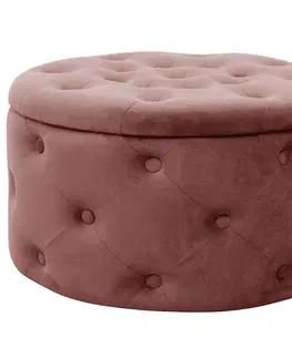Taburety Ak furniture Taburet ILIA samet růžový