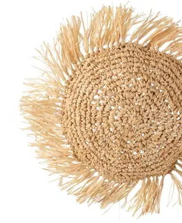 Dekorační polštáře Dekorační kulatý polštářek z přírodní trávy Raffia natural - 45*15*45 cm J-Line by Jolipa 12340