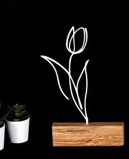  Hanah Home Kovová dekorace Tulip 30 cm bílá