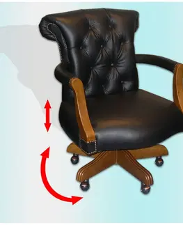 Židle Kancelářská židle Chesterfield Court z pravé hovězí kůže Brown
