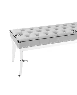 Lavice do jídelny LuxD Designová lavice Queen 164 cm šedý samet