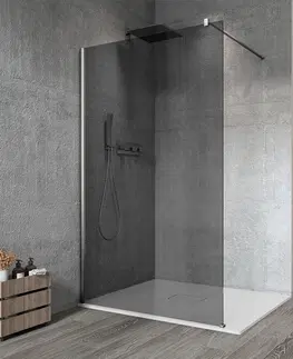 Sprchové zástěny GELCO VARIO CHROME jednodílná sprchová zástěna k instalaci ke stěně, kouřové sklo, 800  GX1380GX1010
