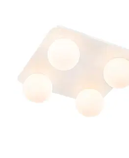 Venkovni stropni svitidlo Moderní koupelnové stropní svítidlo bílé čtvercové 4-světlo - Cederic