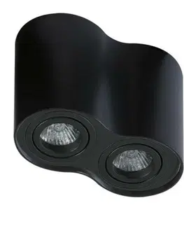 Moderní bodová svítidla Stropní bodové přisazené svítidlo AZzardo Bross 2 black/black AZ2136 GU10 2x50W IP20 17cm černé