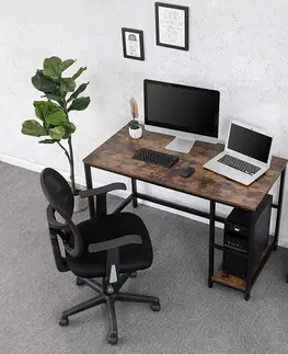 Kancelářské a psací stoly Psací stůl industriální hnědý 120x60 cm