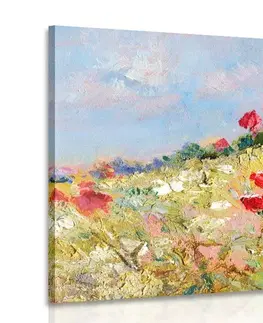 Obrazy květů Obraz malované máky na louce