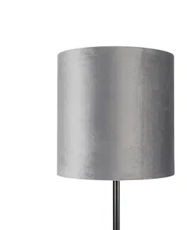 Stojaci lampy Moderní stojací lampa černá odstín šedá 40 cm - Simplo