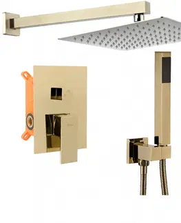 Sprchy a sprchové panely Sprchový set podomítkový + BOX Rea BENTO světle zlatý