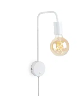 Industriální nástěnná svítidla BRILONER Noční lampička 35,5 cm 1x E27 10W bílé BRI 2086-016