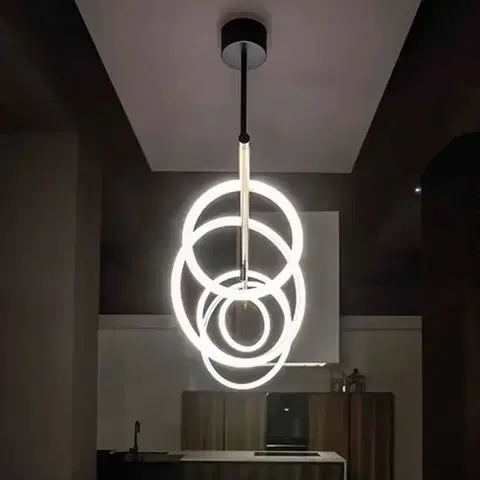 Závěsná světla Marchetti LED závěsné světlo Ulaop, pět kruhů, bílé
