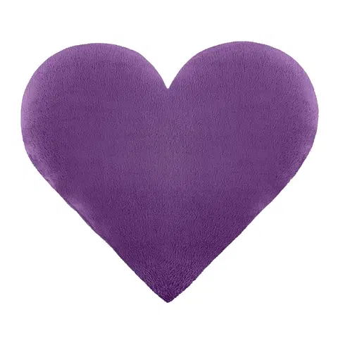 Polštáře Bellatex Tvarovaný polštářek Srdce fialová, 42 x 48 cm