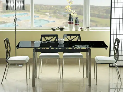 Jídelní stoly Rozkládací jídelní stůl GD017 Signal Černá