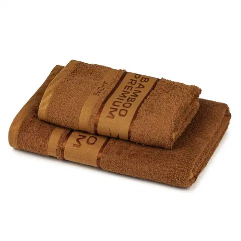 Ručníky 4Home Sada Bamboo Premium osuška a ručník hnědá, 70 x 140 cm, 50 x 100 cm