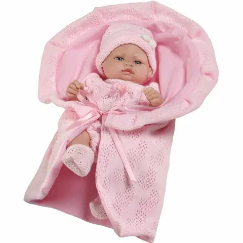 Panenky a kočárky Berbesa miminko Valentina 28cm Růžová