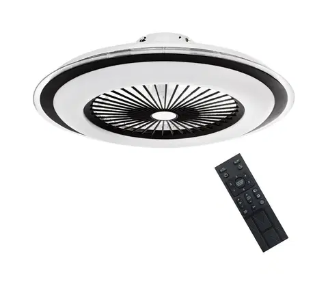 Domácí ventilátory  LED Stmívatelné stropní svítidlo s látorem ZONDA LED/48W/230V černá + DO 