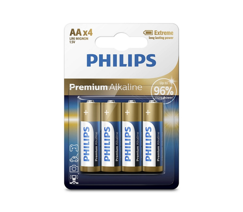 Baterie primární Philips Philips LR6M4B/10 - 4 ks Alkalická baterie AA PREMIUM ALKALINE 1,5V 
