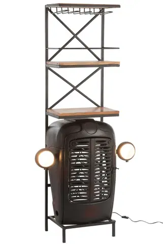 Barové židle Černý retro bar na skleničky a láhve vína Tractor Bar - 87*37*181cm J-Line by Jolipa 85203