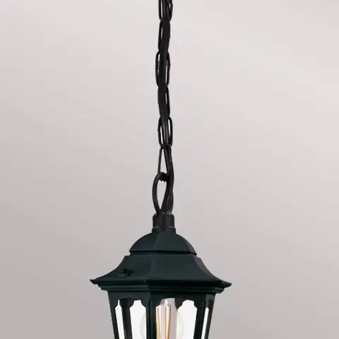 Závěsná venkovní svítidla Elstead Farní závěsné svítidlo s řetízkovým závěsem, výška 42 cm