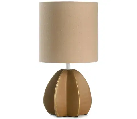Lampy ONLI ONLI - Stolní lampa CARAMBOLA 1xE14/6W/230V béžová/hnědá 
