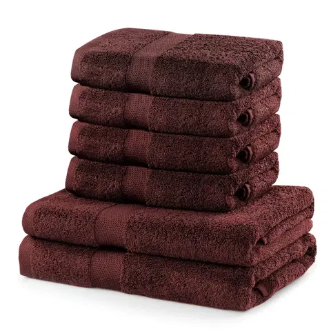 Ručníky Set hnědých ručníků DecoKing MARINA, velikost 2*70x140+4*50x100