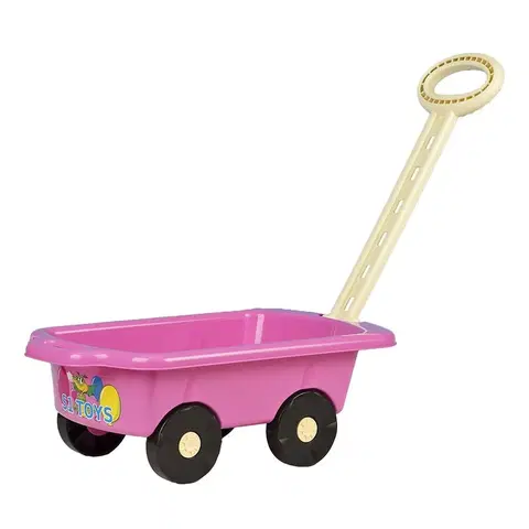 Hračky na zahradu BAYO - Dětský vozík Vlečka 45 cm růžový