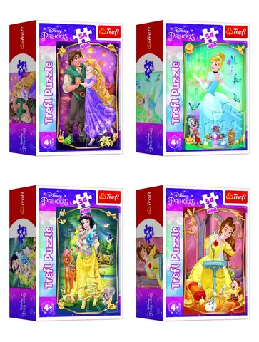 Hračky puzzle TREFL -  Mini puzzle 54 dílků Krásné princezny/Disney Princess 4 druhy
