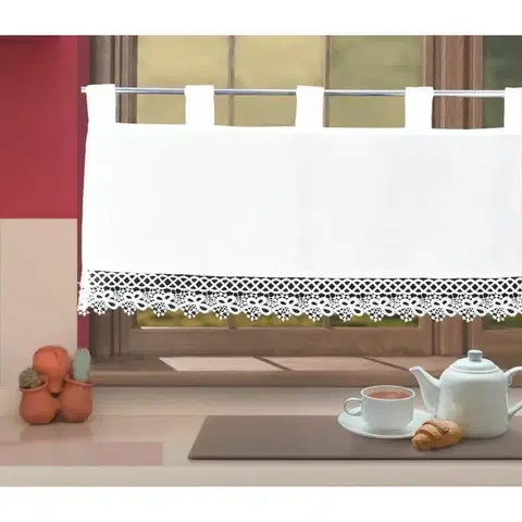 Záclony Hotová záclona, Mája, bílá, 40 x 80 cm