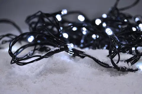 LED řetězy Solight LED venkovní vánoční řetěz, 400 LED, 20m, přívod 5m, 8 funkcí, IP44, studená bílá 1V07-W
