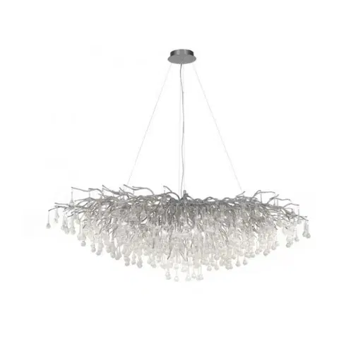 Designová závěsná svítidla PAUL NEUHAUS Lustr, stříbrná, elegantní design, IP20, 400 skleněných přívěšků