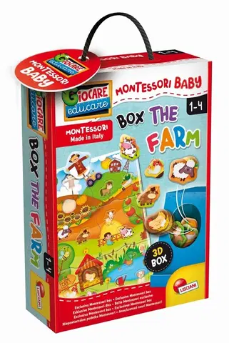 Hračky společenské hry LISCIANIGIOCH - Montessori Baby Box The Farm - Vkládačka Farma