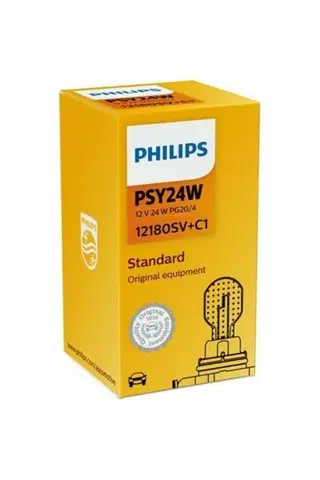 Autožárovky Philips PSY24WSV+ 12V 24W PG20/4 Silver Vision Plus  1ks 12180SV+C1
