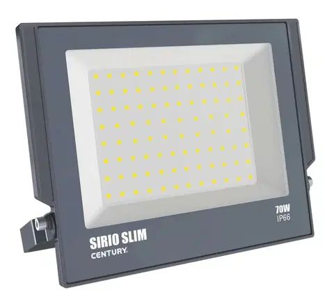 LED reflektory CENTURY REFLEKTOR LED SIRIO SLIM ČERNÝ 70W 4000K 6300Lm 110d 270x29x230mm IP66 CEN SRS-709540