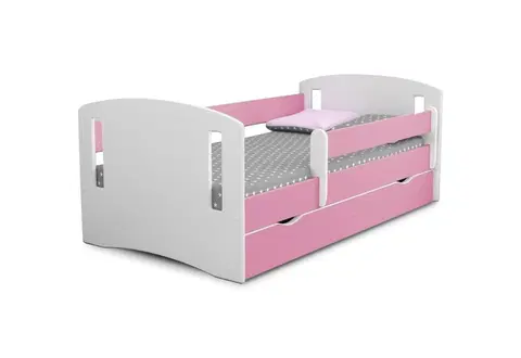 Dětské pokoje Expedo Dětská postel MAGIC 2 + matrace + úložný prostor, 140x80, růžová