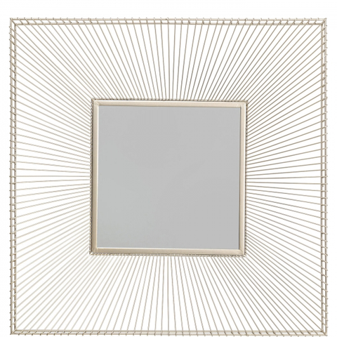 Nástěnná zrcadla KARE Design Zrcadlo Dimension - champagne, 91x91cm