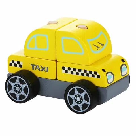 Hračky CUBIKA - 13159 Taxi vozidlo - dřevěná skládačka 5 dílů