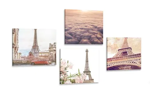 Sestavy obrazů Set obrazů Eiffelova věž v Paříži