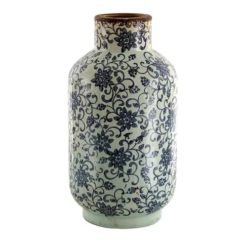 Dekorativní vázy Dekorativní keramická váza s modrými květy Tapp - Ø 17*31 cm Clayre & Eef 6CE1379
