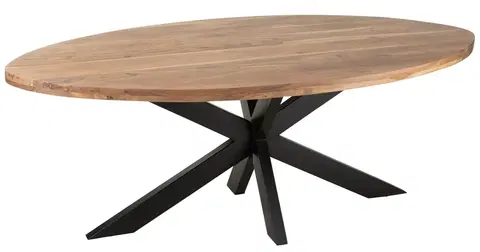 Jídelní stoly Oválný jídelní stůl s deskou z akáciového dřeva Gerard Acacia - 210*110*76 cm J-Line by Jolipa 23904