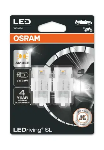 Autožárovky OSRAM LED W21W 7505DYP-02B AMBER 12V 2W W3x16d