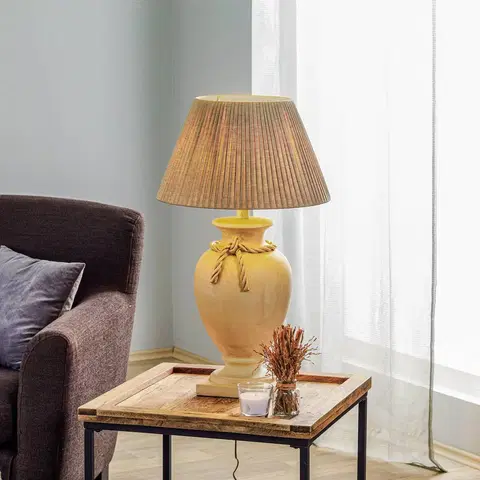Stolní lampy ONLI Stolní lampa Treccia s látkovým stínidlem