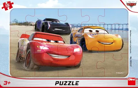 Hračky puzzle DINO - Cars Závodí 15 dílků Deskové Puzzle