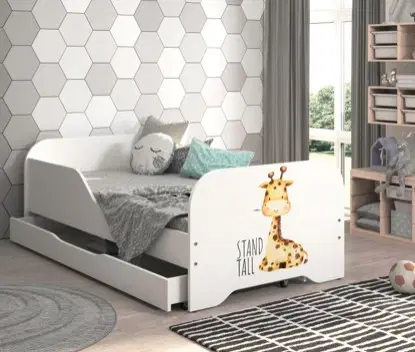 Dětské postele Dětská postel MIKI 160 x 80 cm s motivem žirafy