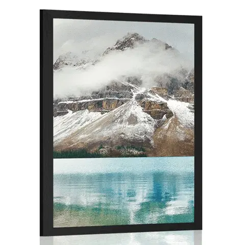 Příroda Plakát jezero poblíž nádherné hory