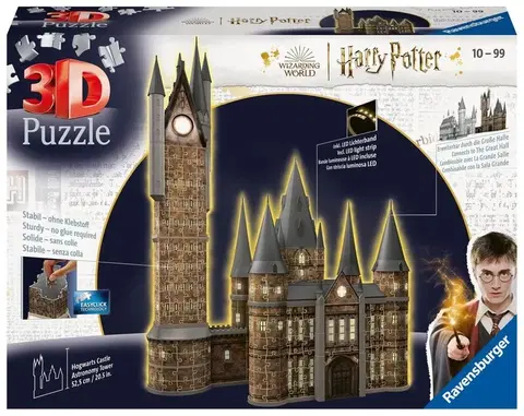 Hračky puzzle RAVENSBURGER - Harry Potter: Bradavický hrad - Astronomická věž (Noční edice) 540 dílků