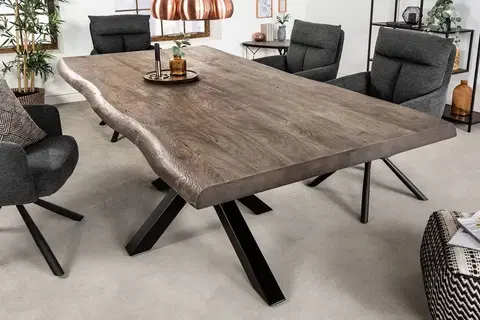 Jídelní stoly LuxD Designový jídelní stůl Massive 200 cm šedá akácie
