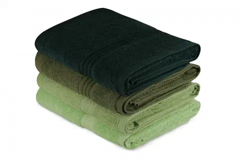 Ručníky L'essentiel Sada 4 ks ručníků Rainbow 70x140 cm zelená