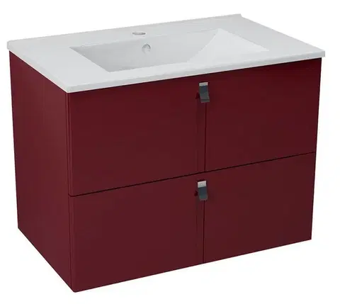 Koupelnový nábytek SAPHO MITRA umyvadlová skříňka 74,5x55x45,2cm, bordó MT073