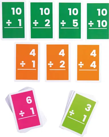 Živé a vzdělávací sady Bigjigs Toys Kartičky dělení CARD 1 - 10 vícebarevné
