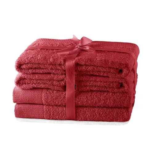 Ručníky Sada ručníků AmeliaHome Amary červených, velikost 2*70x140+4*50x100